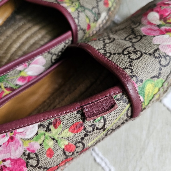 FLASH SALE❗️Gucci GG Bloom Floral Print Logo Monogram Canvas Espadrilles Slip … - Picture 8 of 16